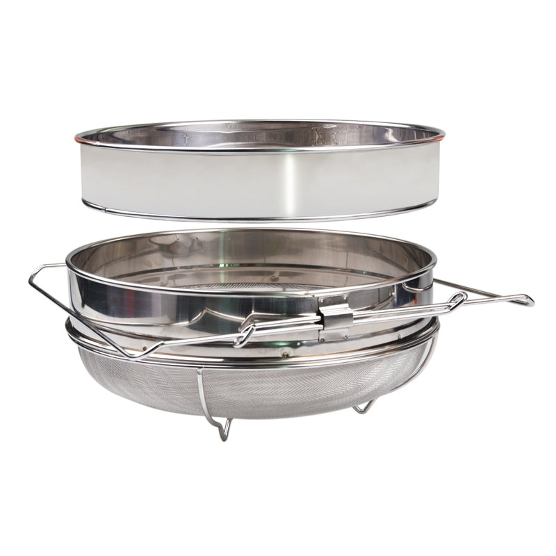 Cedazo Doble para Miel de Acero Inoxidable, 32 cm